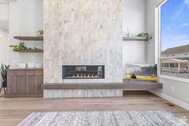 51 N Gray Fox Cir, Kaysville, UT 84037 - interior details with wood-type flooring and a fireplace