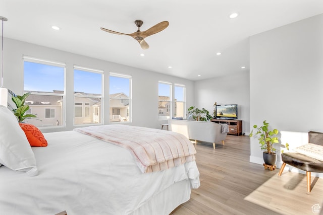 51 N Gray Fox Cir, Kaysville, UT 84037 - bedroom featuring ceiling fan and light hardwood / wood-style floors