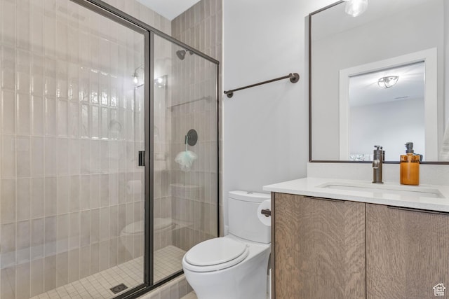 51 N Gray Fox Cir, Kaysville, UT 84037 - bathroom with toilet, a shower with door, and vanity