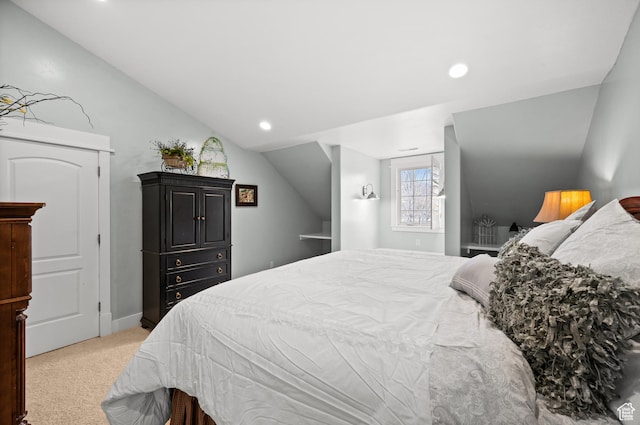 277 W Canyon Crest Rd, Alpine, UT 84004 - carpeted bedroom with recessed lighting, baseboards, and lofted ceiling