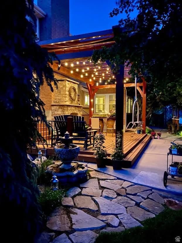 277 W Canyon Crest Rd, Alpine, UT 84004 - view of patio / terrace with a pergola and a wooden deck
