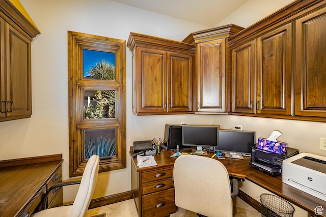 view of tiled office space