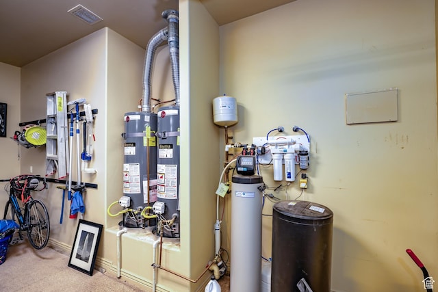 utilities featuring gas water heater
