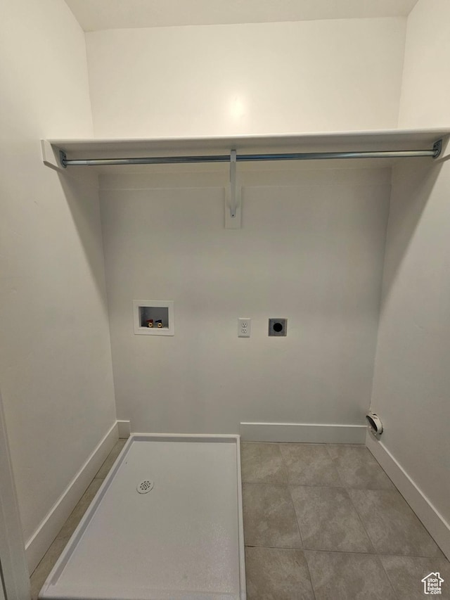 1447 W 500 N Lot 17, Springville, UT 84663 - clothes washing area featuring tile patterned flooring, baseboards, laundry area, hookup for a washing machine, and electric dryer hookup