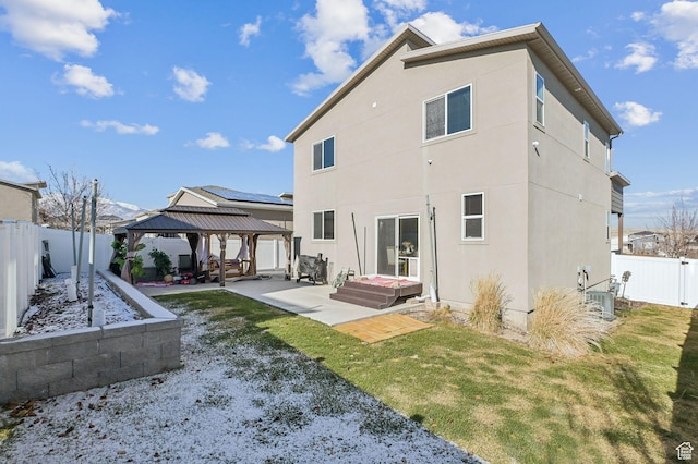 6343 W 7900 S, West Jordan, UT 84081 - rear view of property featuring a patio area, a gazebo, and a lawn