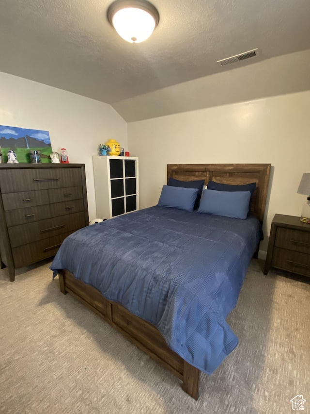 1918 S Mojave Dr, Washington, UT 84780 - carpeted bedroom with vaulted ceiling and a textured ceiling