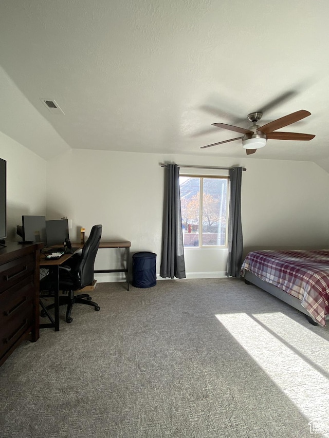 1918 S Mojave Dr, Washington, UT 84780 - bedroom with vaulted ceiling, ceiling fan, and carpet floors