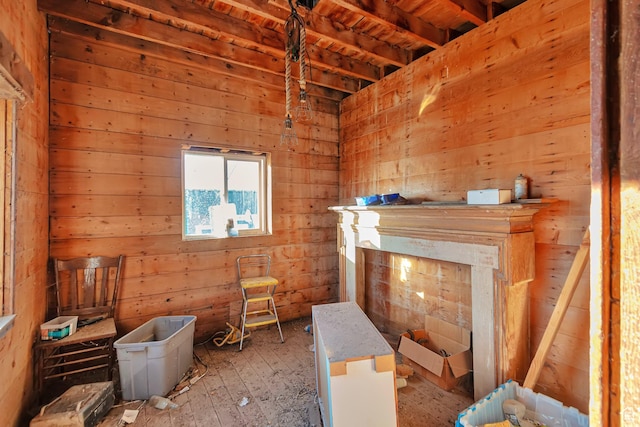 320 S 800 W, Lewiston, UT 84320 - miscellaneous room with wooden walls and hardwood / wood-style flooring