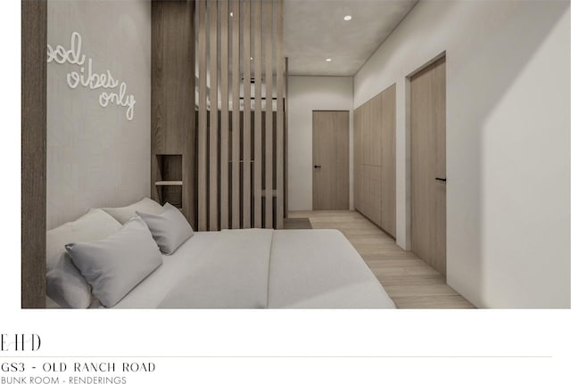 5220 N Old Ranch Rd, Park City, UT 84098 - bedroom with multiple closets, wood finished floors, and recessed lighting