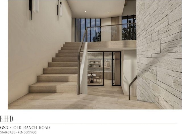 5220 N Old Ranch Rd, Park City, UT 84098 - stairs featuring wood finished floors