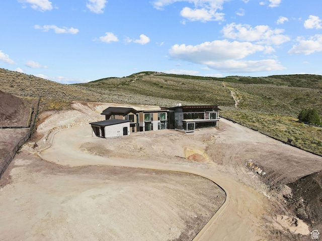 5220 N Old Ranch Rd, Park City, UT 84098 - rear view of property with a mountain view and an exterior structure