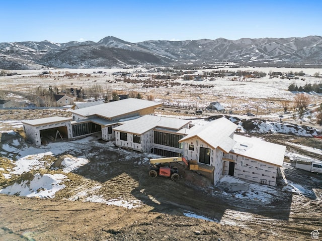 5220 N Old Ranch Rd, Park City, UT 84098 - snowy aerial view featuring a mountain view