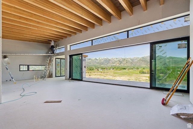 5220 N Old Ranch Rd, Park City, UT 84098 - misc room with a mountain view and beam ceiling