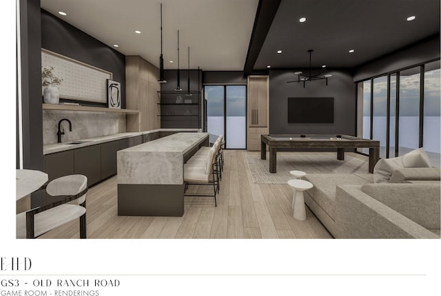 5220 N Old Ranch Rd, Park City, UT 84098 - living room with light wood-style flooring and recessed lighting