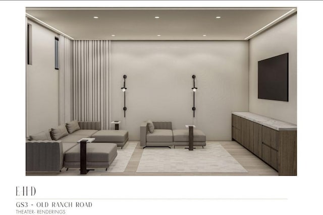5220 N Old Ranch Rd, Park City, UT 84098 - living room featuring light wood-type flooring and recessed lighting