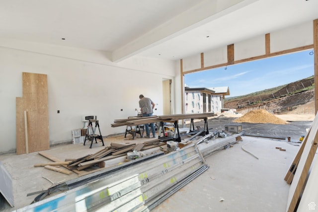 5220 N Old Ranch Rd, Park City, UT 84098 - miscellaneous room with a workshop area and beamed ceiling