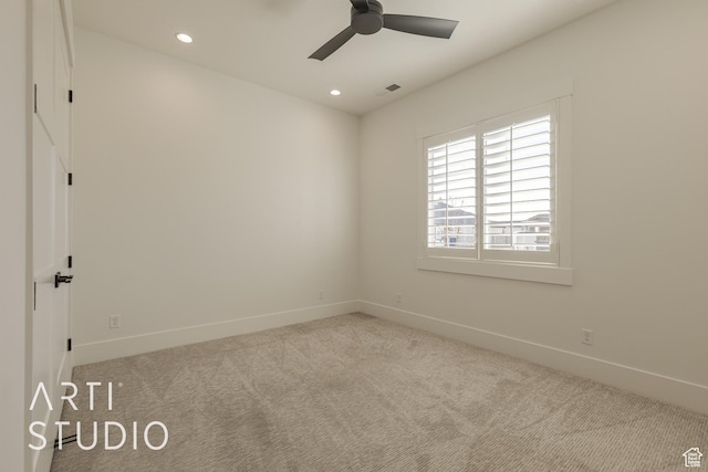 3783 S Kennedy Ln, Washington, UT 84780 - spare room featuring light carpet and ceiling fan