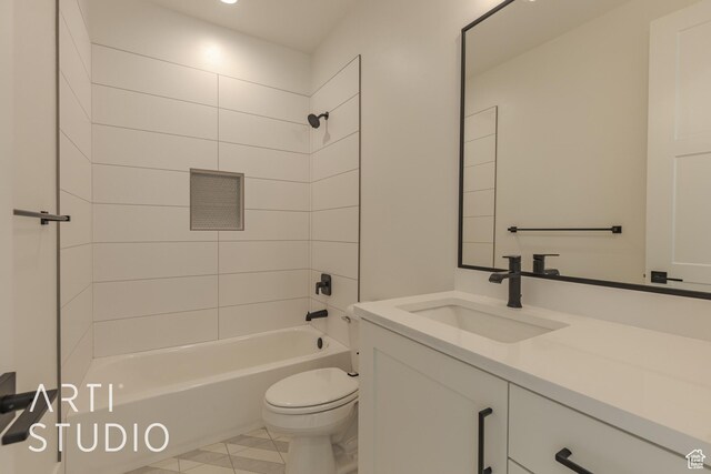 3783 S Kennedy Ln, Washington, UT 84780 - full bathroom featuring tiled shower / bath combo, vanity, and toilet