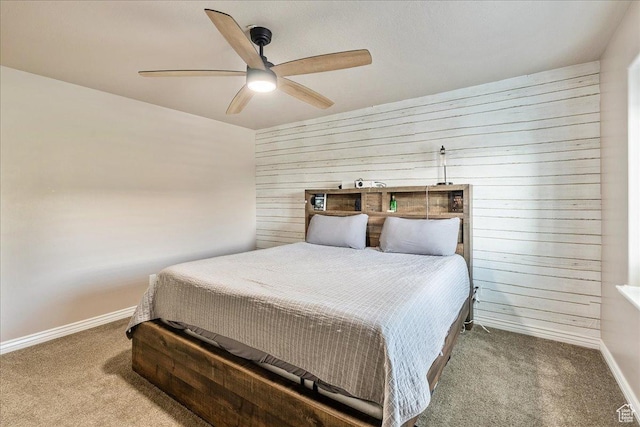 1841 E Whitetail Dr, Layton, UT 84040 - carpeted bedroom with wooden walls and ceiling fan
