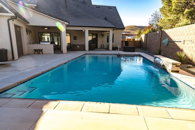 1283 N Gallen Rd W, Santa Clara, UT 84765 - view of pool featuring pool water feature, a patio area, and an outdoor bar