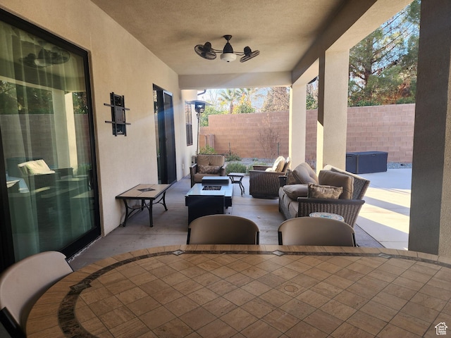 1283 N Gallen Rd W, Santa Clara, UT 84765 - view of patio featuring an outdoor living space and ceiling fan