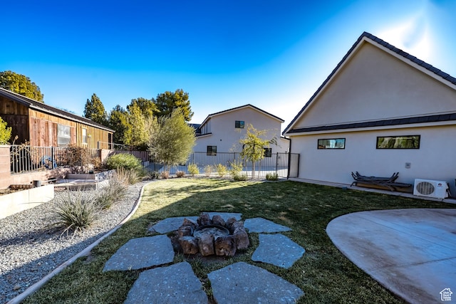 1283 N Gallen Rd W, Santa Clara, UT 84765 - view of yard with a patio area, an outdoor fire pit, and ac unit