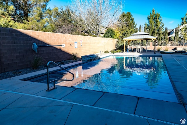 1283 N Gallen Rd W, Santa Clara, UT 84765 - view of pool featuring pool water feature and a gazebo