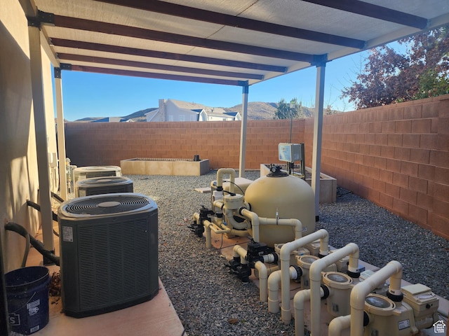 1283 N Gallen Rd W, Santa Clara, UT 84765 - view of patio / terrace with a mountain view and central air condition unit