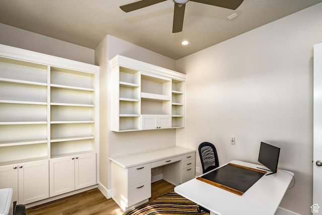 1283 N Gallen Rd W, Santa Clara, UT 84765 - home office featuring ceiling fan and hardwood / wood-style flooring