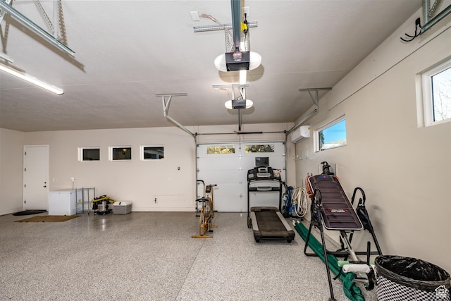 1283 N Gallen Rd W, Santa Clara, UT 84765 - garage with a garage door opener and a wall unit AC