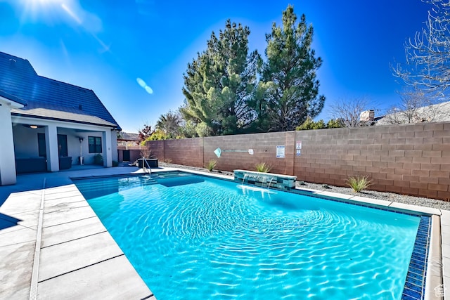 1283 N Gallen Rd W, Santa Clara, UT 84765 - view of swimming pool with pool water feature and a patio