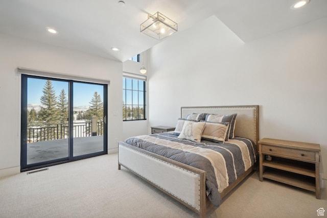 7242 Lupine Dr, Park City, UT 84098 - carpeted bedroom featuring access to outside and recessed lighting