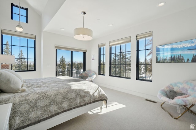 7242 Lupine Dr, Park City, UT 84098 - carpeted bedroom with access to outside, recessed lighting, and baseboards
