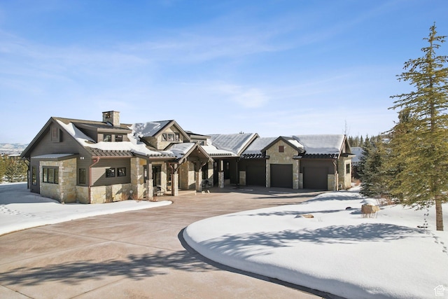 7242 Lupine Dr, Park City, UT 84098 - view of front of property with stone siding and a chimney