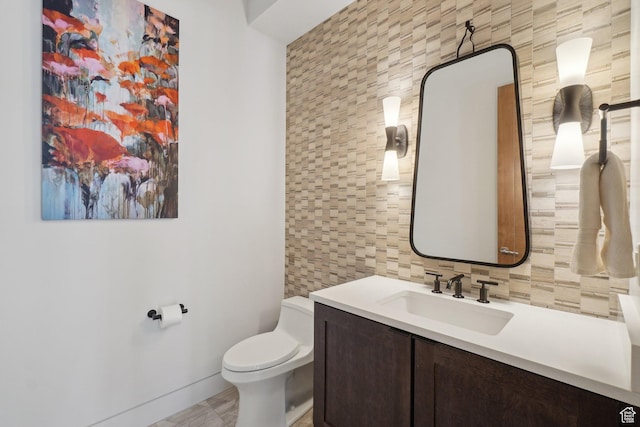 7242 Lupine Dr, Park City, UT 84098 - bathroom with vanity, toilet, and backsplash
