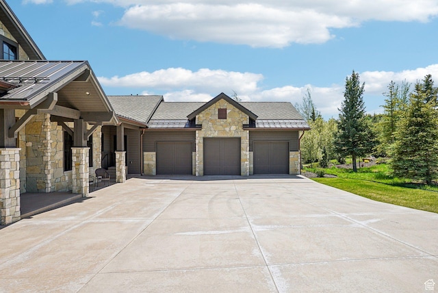 7242 Lupine Dr, Park City, UT 84098 - view of front of property featuring stone siding, a standing seam roof, and metal roof