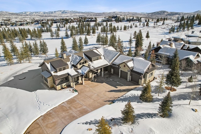 7242 Lupine Dr, Park City, UT 84098 - snowy aerial view with a mountain view