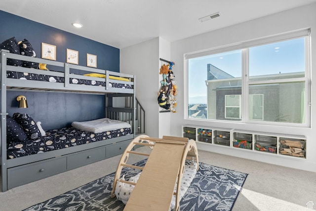 bedroom featuring carpet