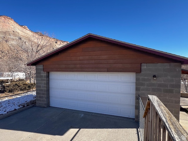 view of garage