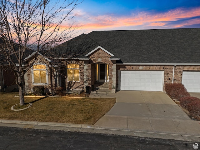 337 E Brayden Way, Draper, UT 84020 - view of front facade featuring a garage and a lawn