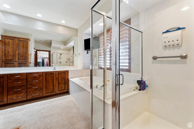 337 E Brayden Way, Draper, UT 84020 - bathroom featuring vanity and shower with separate bathtub