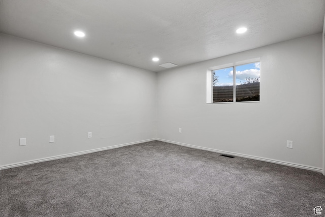 1455 E 100 S, Spanish Fork, UT 84660 - unfurnished room featuring recessed lighting, visible vents, dark carpet, and baseboards