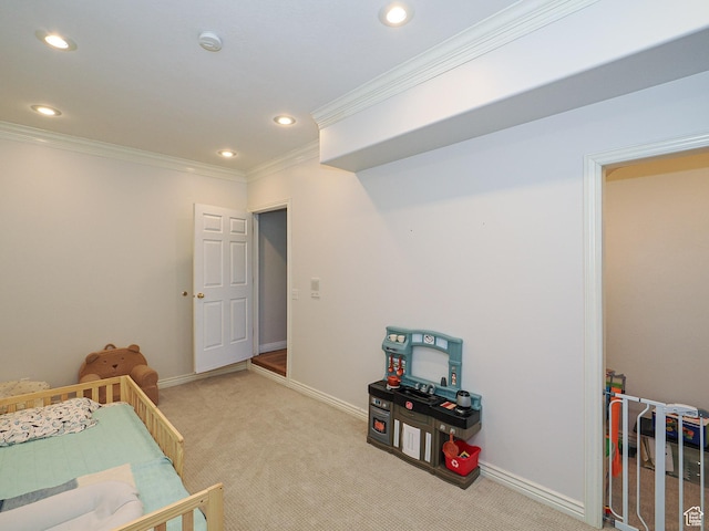 2960 E Oak Park Ln S, Holladay, UT 84117 - carpeted bedroom with recessed lighting, baseboards, and ornamental molding