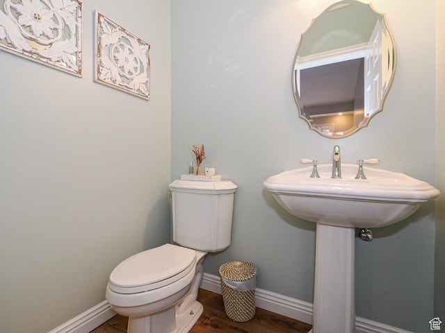 2960 E Oak Park Ln S, Holladay, UT 84117 - half bath with toilet, wood finished floors, and baseboards