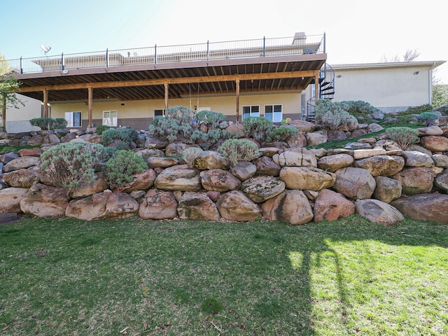 2960 E Oak Park Ln S, Holladay, UT 84117 - view of yard with a deck and stairway