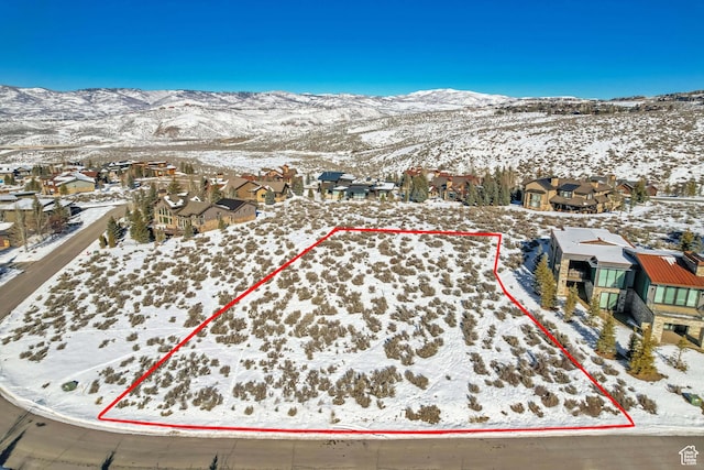2473 E W View Trl, Park City, UT 84098 - snowy aerial view featuring a mountain view