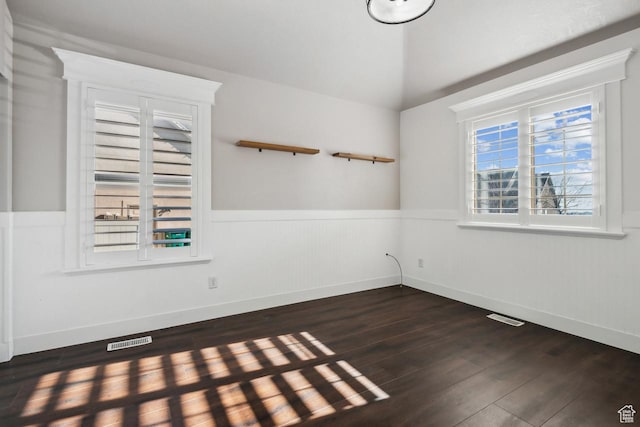 6228 W Apollo Way, Highland, UT 84003 - unfurnished room featuring lofted ceiling and dark wood-type flooring