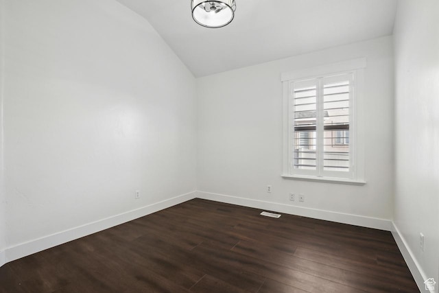 6228 W Apollo Way, Highland, UT 84003 - empty room with lofted ceiling and dark hardwood / wood-style flooring