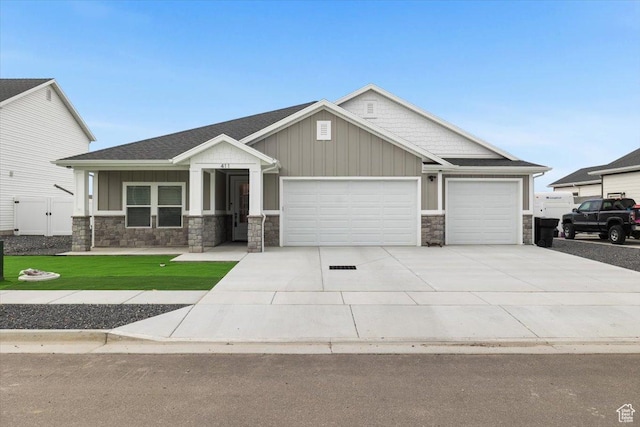craftsman-style home with a garage