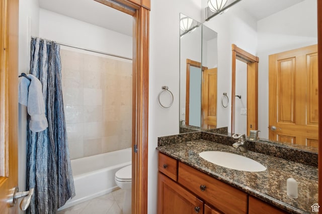 1 Spyglass Ct, Park City, UT 84060 - full bathroom featuring toilet, vanity, tile patterned floors, and shower / bathtub combination with curtain